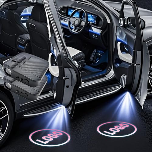 Oqeiplx 2PCS Custom Car Door Projector Lights Text Logo Personalized Logo LED Projector Car Door Step Courtesy Welcome Lights