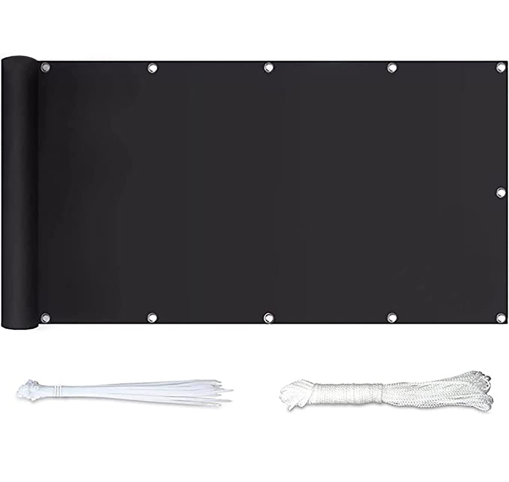 WOLTU Rete Ombreggiante 1,5x25 m, Frangivista per Recinzione Giardino, Telo Frangivento da Esterno, con Occhielli e Fascette, Resistente alle Intemperie, per Balcone, in HDPE 180g/m², Verde