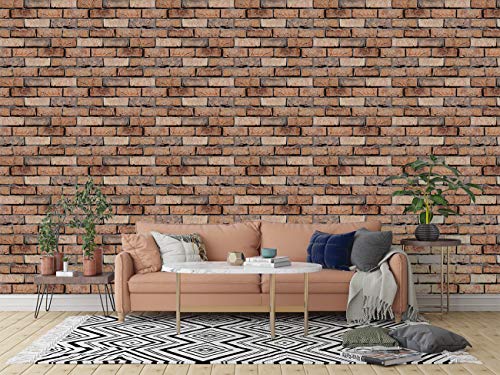 Image of DWELLSINDIA 3D Brick Wall Self Adhesive Wallpaper Waterproof, Scratch Resistant, Laminated 41cm x 244cm
