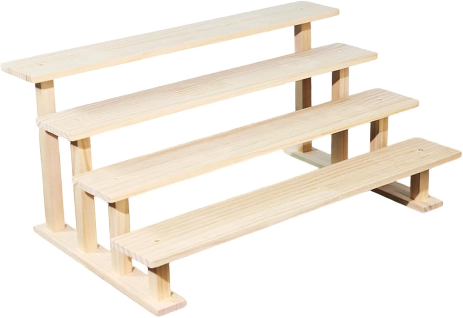 Wood Display Riser Tiered Perfume Organizer for Jewelry Figures Collectibles 4 Tier 50Cm