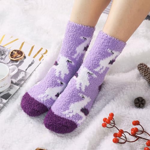 Image of Fuzzy Socks for Women Fluffy Cozy Slipper Socks Fall Halloween Socks Gifts | Soft Thick Plush Warm Socks, Christmas Winter Gifts for Ladies,Comfortable Indoor Home Socks, Sleep Slipper Socks