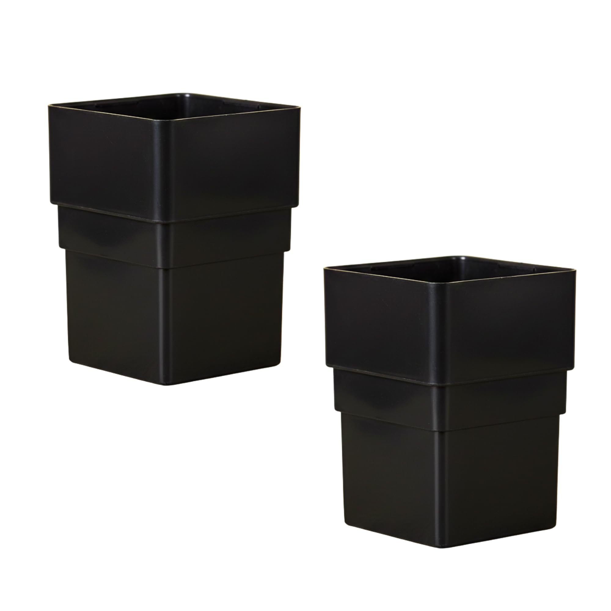 SHMOX 65mm Square Downpipe Connector for Square Guttering – Durable Pipe Socket (Black, Pack of 2)