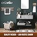 Crutello Rustic Towel Bar Toilet Paper Holder Set with Towel Ring for Bathroom- Wall Mounted Bathroom Racks - Barnwood, Galvanized Backing & Black Metal Bar, Farmhouse Décor