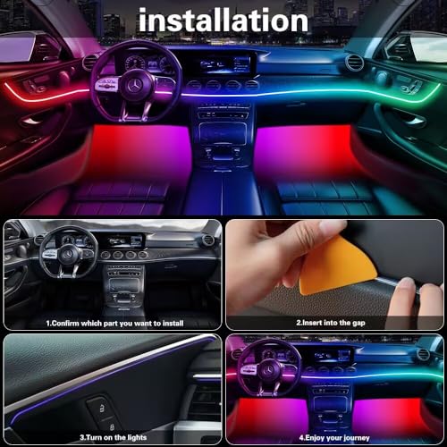 Acrylic Interior Car LED Lights 6 in 1