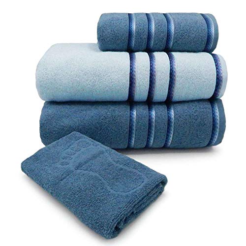 Jogo Toalha Classic (2B/1R/1P), Azul Polar/Azul Infinity, 4 Peças, Appel