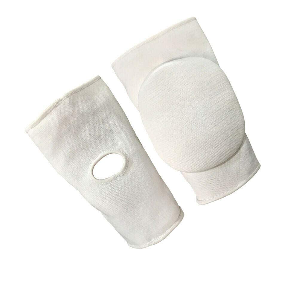 TMA MMA Knee Pads Caps Protector Brace Support volleyball Guards Muay Thai (X-Small, White)