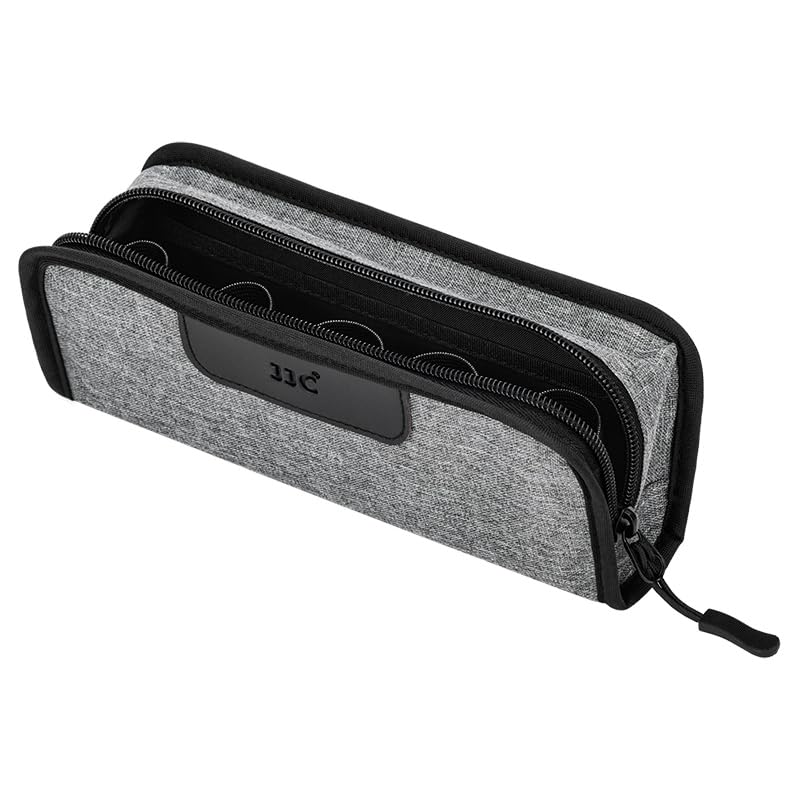 JJC Camera Negative Film Pouch Storage for 5 Rolls 35mm 135 - Zippered Carrying Case Bag With Wrist Strap