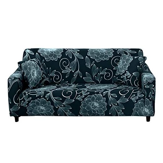 HOTNIU elastiskt fåtöljöverdrag stretch sofföverdrag fåtöljstrumpa soffskydd soffa överdrag för soffa fåtöljer i olika storlekar och färger (4 säten, Pattern GY)
