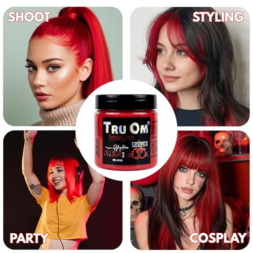 Image of Temporay Hair Color Wax | Metallic Shine | For Men & Women | DIY Instant Hair Color | Temporay Color 1 Day 1 Wash | No Ammonia, Bleach & Damage | Hot Red - 100 gram
