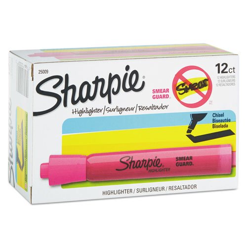 Sharpie Major Accent Highlighter - Marker Point Style: Chisel - Ink Color: Pink - Barrel Color: Pink - 12 / Dozen