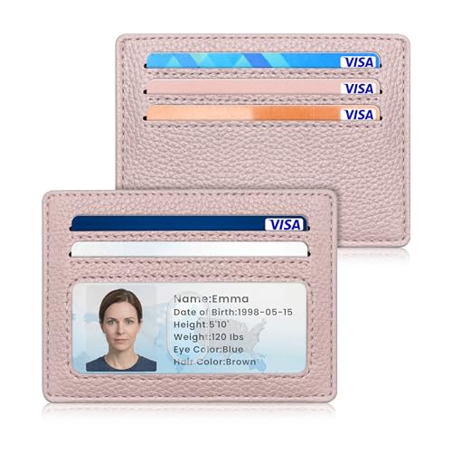Airkit Small Credit Card Holder for Women Slim RFID Blocking Wallet Mini Tiny Thin Pocket Wallet Gift for Ladies Dusty Pink