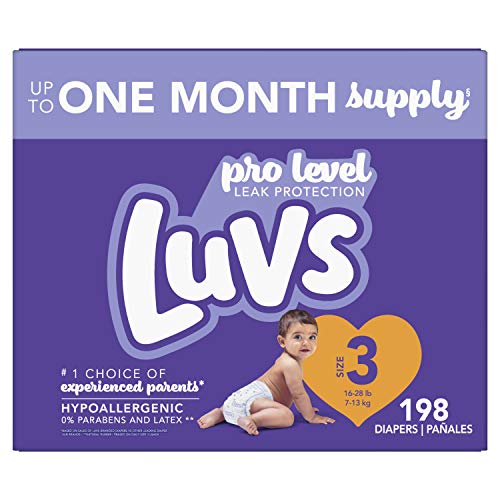 Diapers Size 3, 198 Count - Luvs Ultra Leakguards Disposable Baby Diapers, ONE MONTH SUPPLY