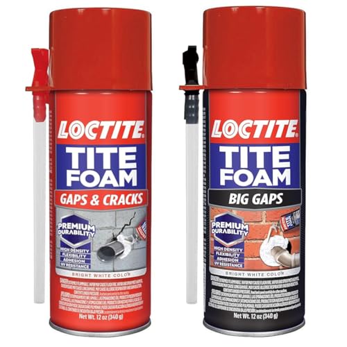 Image of Bundle of Loctite Tite Foam Gaps & Cracks White Insulating Foam Sealant 12 fl oz, 1 Can + Loctite 2378565 Tite Foam Big Gaps Insulating Foam Sealant, 12 oz, White