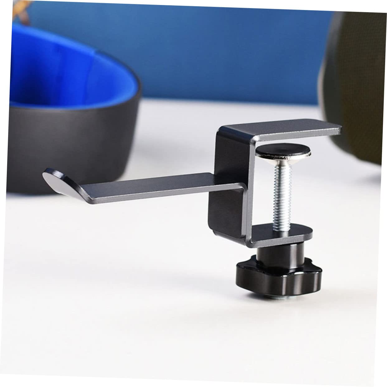 Gadpiparty Gancio Metallico per Cuffie 2 Pezzi in Ferro Nero Regolabile | Montaggio Sotto Scrivania, Uso Multiuso per Bagno e Cucina, Adatto a Headphone e Vestiti