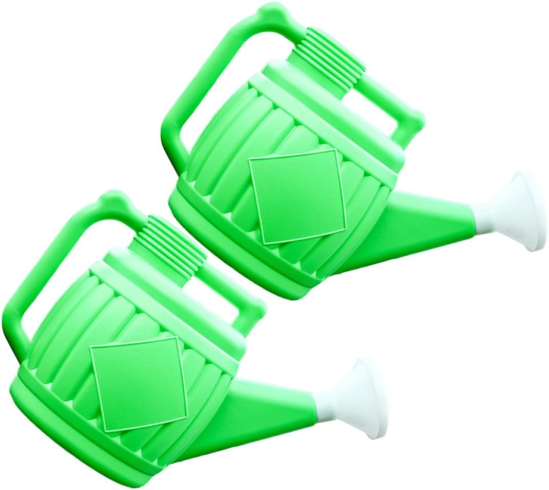 VICASKY 2pcs Thickened 5l Handheld Watering Cans for Garden Plants Outdoor Large Green Watering Kettles with Long Spout for Flower and Lawn Care