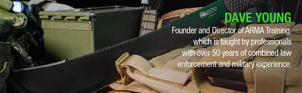 Luna Tech, LTK9500, Dave Young Survival System, 23in. Full Length Tang Machete, TPR Handle, Carbide Tip, Includes Black Sheath with MOLLE System