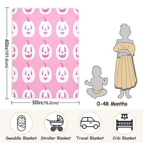 Burbuja Halloween Pumpkins Baby Blanket for Boys Girls, Nursery Soft Warm Swaddling Receiving Baby Blankets, 30x40 in Toddler Blanket3