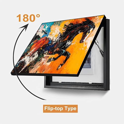 Image of Electric MCB Box Cover Frame With Hydraulic Decorative Painting White 7 Running Horse Painting Electrical Panel box Cover, Switch Box Frame Will Fit Max 10x14 inch Switch Board, Outer Size 13X17 Inch