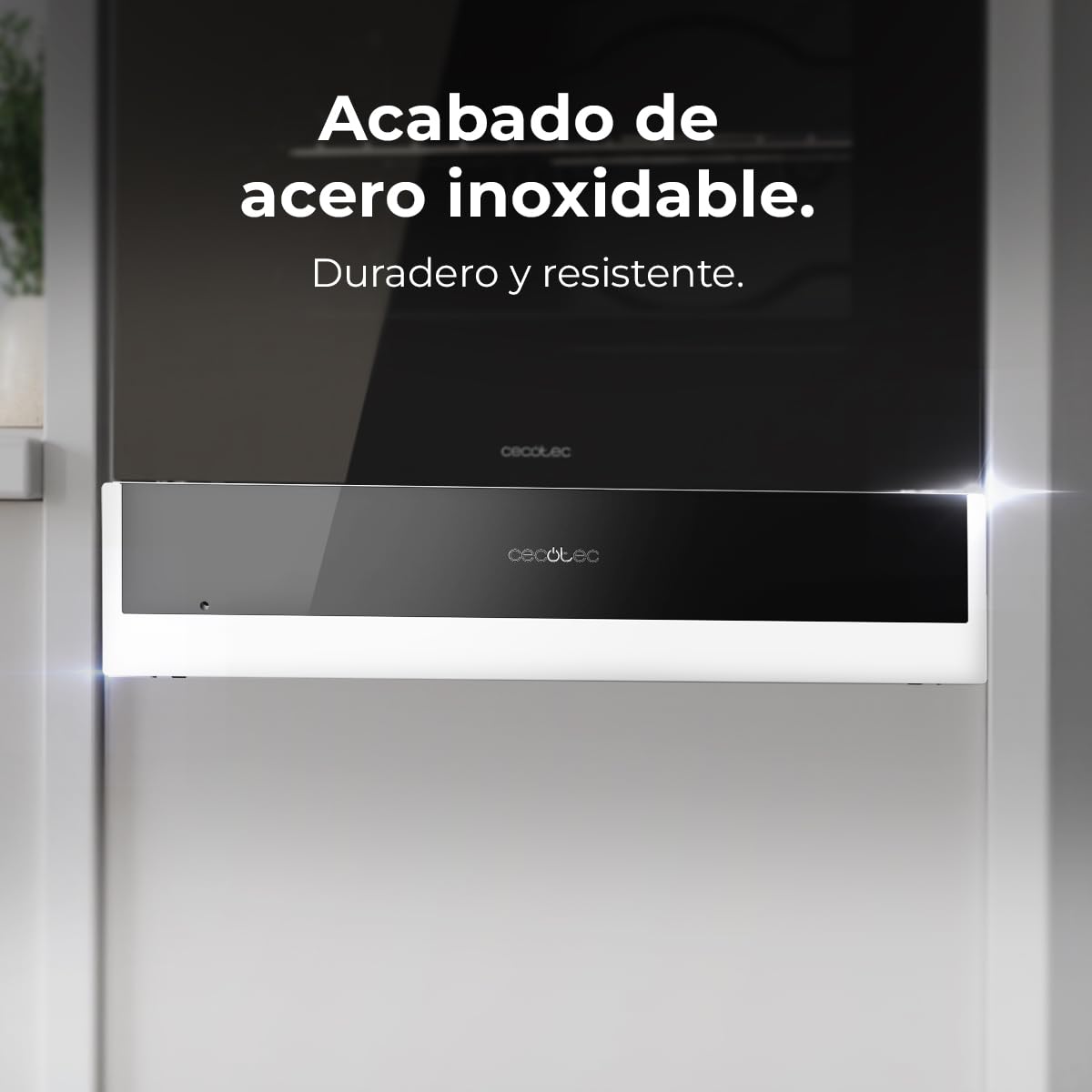 Cecotec Scaldapiatti Elettrico in Vetro Termico Integrabile da 60 cm Bolero Hexa WD Line. 470 W, temperatura regolabile 30-80 gradi, controllo meccanico, tappeto antiscivolo interno, nero e inox