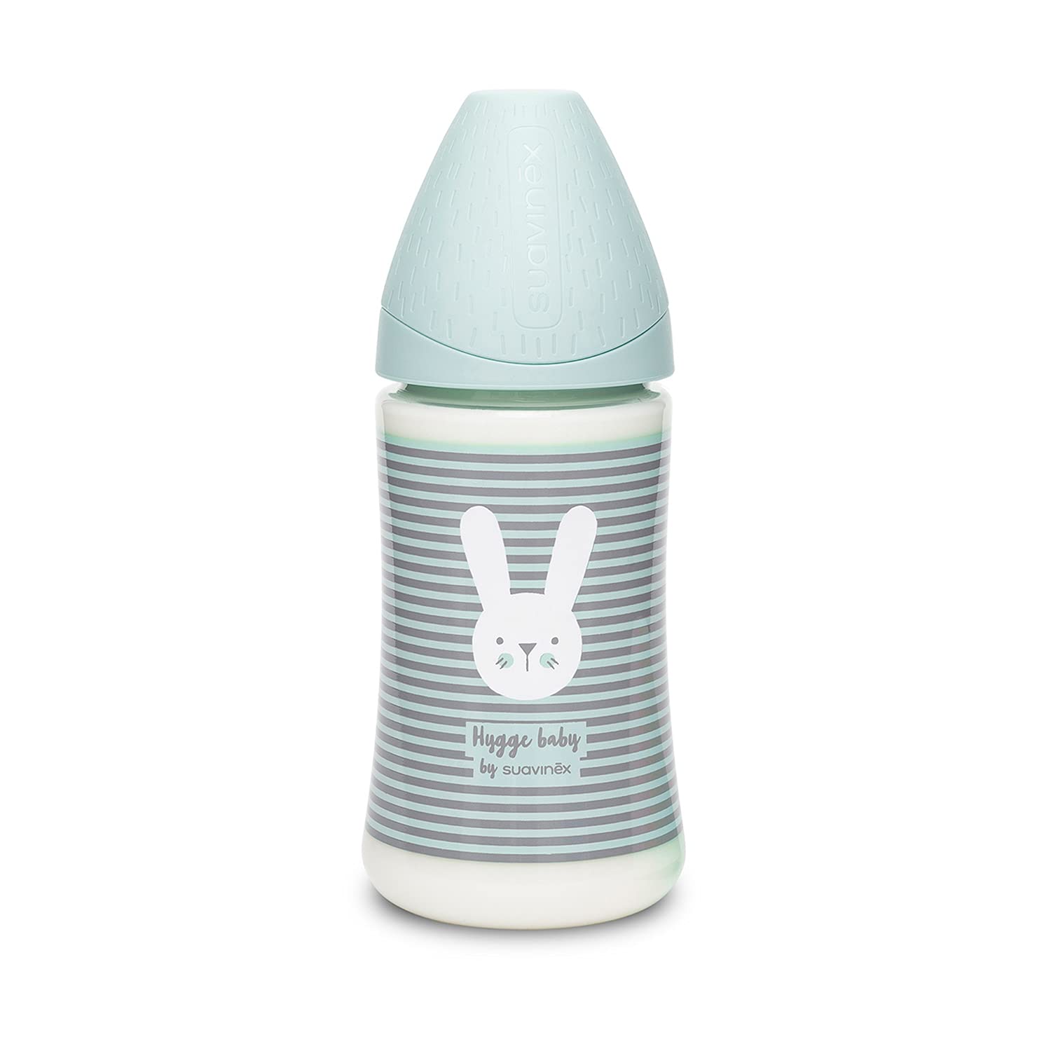 SUAVINEX Set Premium Regalo Recién Nacido con Biberón 150ml, 270ml y 360ml, Dosificador de leche, Chupete fisiológico desde 0 hasta 6 meses, Portachupetes, Broche y Cuchara,Color Verde