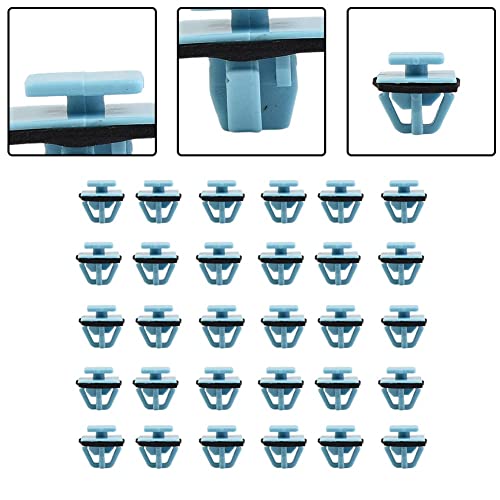 Image of MuchLuckystar 30 Pcs Molding Clips with Sealer for Hyundai 87756-1F000, for santa fe 2013-On, for kia for sportage 2011-On, Mudguard Flare Rocker Door Trim