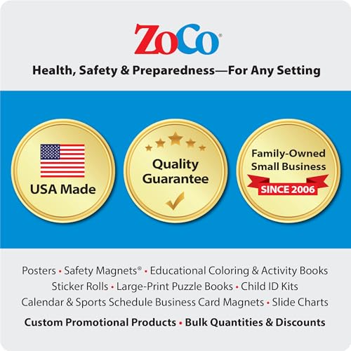 Image of Safety Magnets by ZOCO - CPR & Choking Fridge Magnet (2-Pack) - First Aid Instructions for Infants, Children, & Adults - Heimlich Maneuver Laminated Card 8.5 inch x 11 inch