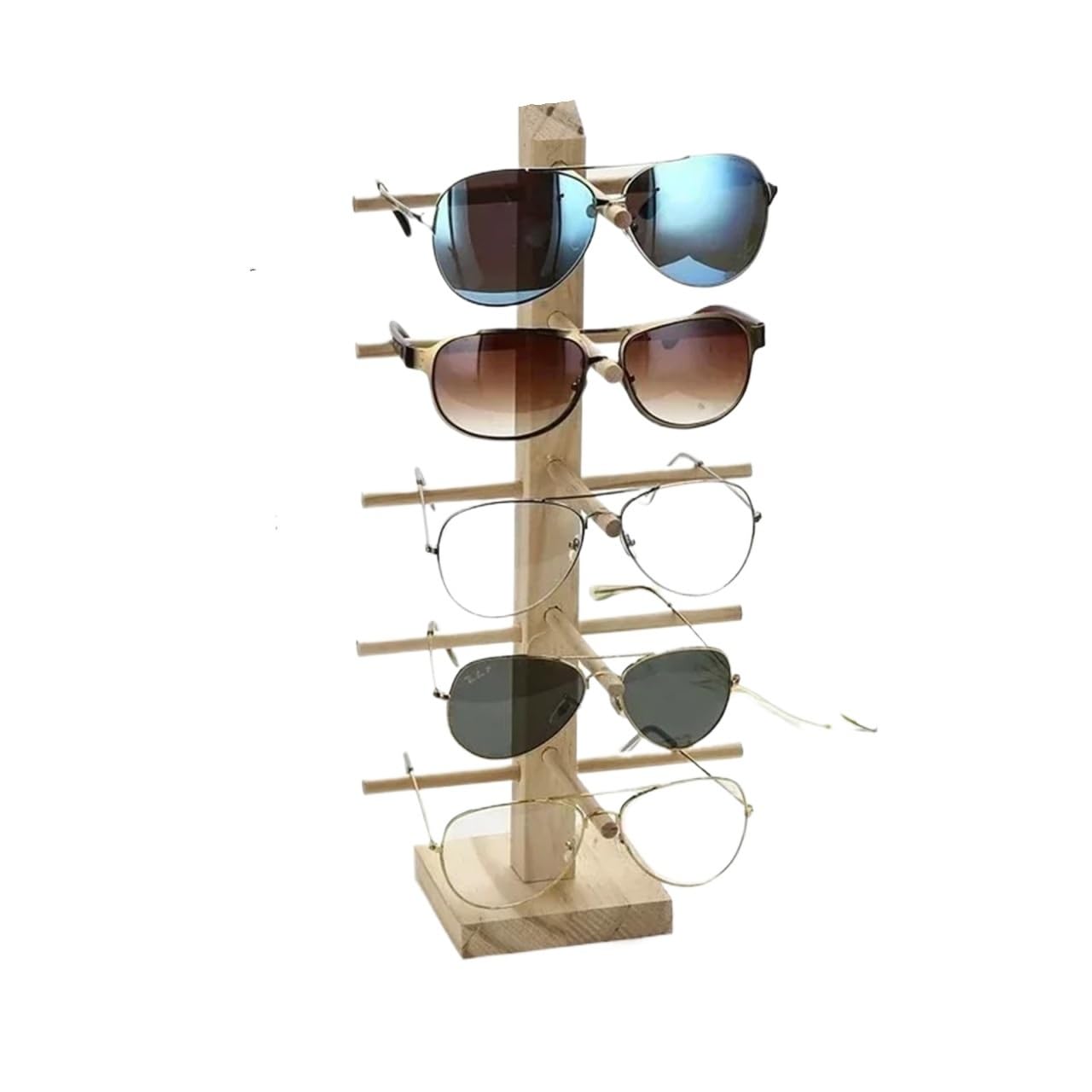 WWYYZAYC Multi Layers Wood Sunglass Display Racks Shelf Eyeglasses Show Stand Jewelry Holder For Pairs Glasses Showcase Women(Color3)