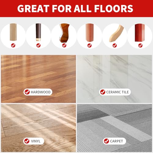 Image of Ezprotekt Non Slip Furniture Pads, 12 Pcs 2 inch Anti Slip Rubber Caster Cups, Anti Skid Furniture Coasters for Hardwood Floors, No Slide Furniture Gripper, Furniture Stoppers to Prevent Sliding (Brown)