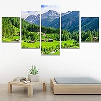 SIGNWIN 5 Panel Canvas Wall Art Modern Art Dramatic Forest Multicolor Photography Romantics Scenic for Home Decorations Ready to Hang - 60