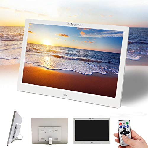 Image of XElectron 15 inch LED Digital Photo Frame /Video Frame with 1280 * 800, 1080P Support Resolution, Plays Images, Video & Music, USB /SD Card Slot, with Remote (15 inch, White)
