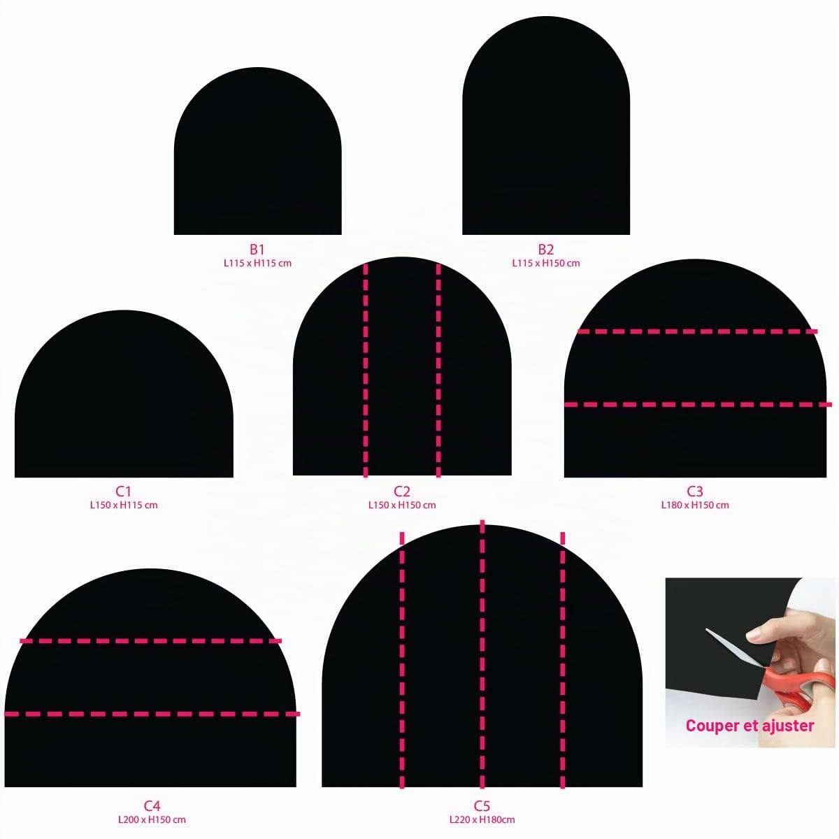 Ambiance Sticker Autocollant Lit Tête de Lit Arche Stickers Muraux | Grand Papier Peint Demi Cercle pour Décoration Salon et Chambre| L58 x H140 cm - Or Dore