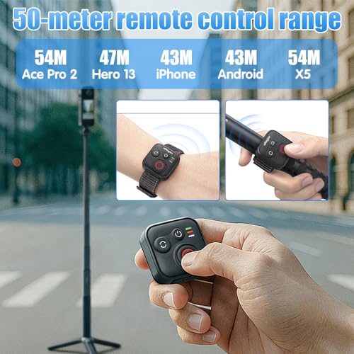 Télécommande sans fil pour Insta360 avec portée de 50 mètres