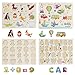 Wooden Peg Puzzles for Toddlers 2 3 Years Old, WOOD CITY Alphabet & Number Puzzles for Kids, 4 Pcs Toddler Puzzles Set - Letters, Numbers, Animals and Vehicles, Learning Toys Gift for Girls and Boys
