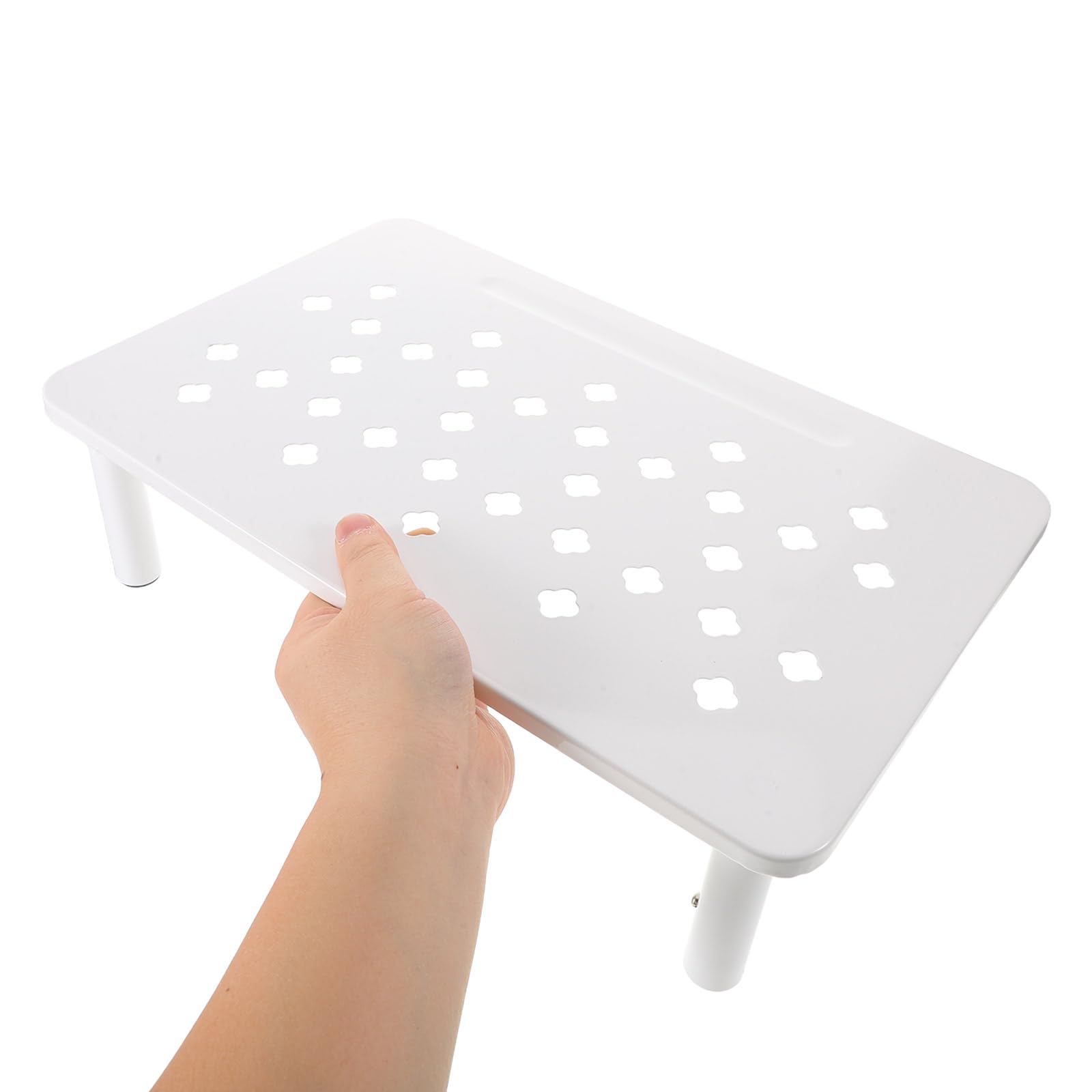 Support Réglable pour Gamelle Automatique Blanc, Support Surélevé Antidérapant 3 Hauteurs pour Chats et Petits Chiens, Station Alimentaire Ergonomique Intérieur et Voyage