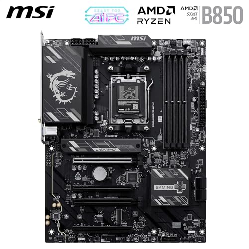 Image of MSI B850 Gaming PRO WIFI6E Motherboard, ATX - Supports AMD Ryzen 9000 /8000 / 7000 Processors, AM5 - DDR5 Memory Boost 8200+ MT /s (OC), PCIe 4.0 x16, M.2 Gen5, Wi-Fi 6E, 2.5G LAN