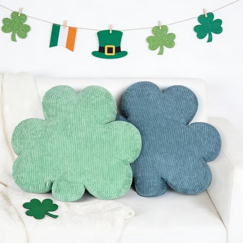 Cumule 2 Pcs St Patricks Day Pillow Covers Green Lucky Shamrock Clover Pillow Cover for Irish St Patricks Day Living Room Bedroom Decor Gifts