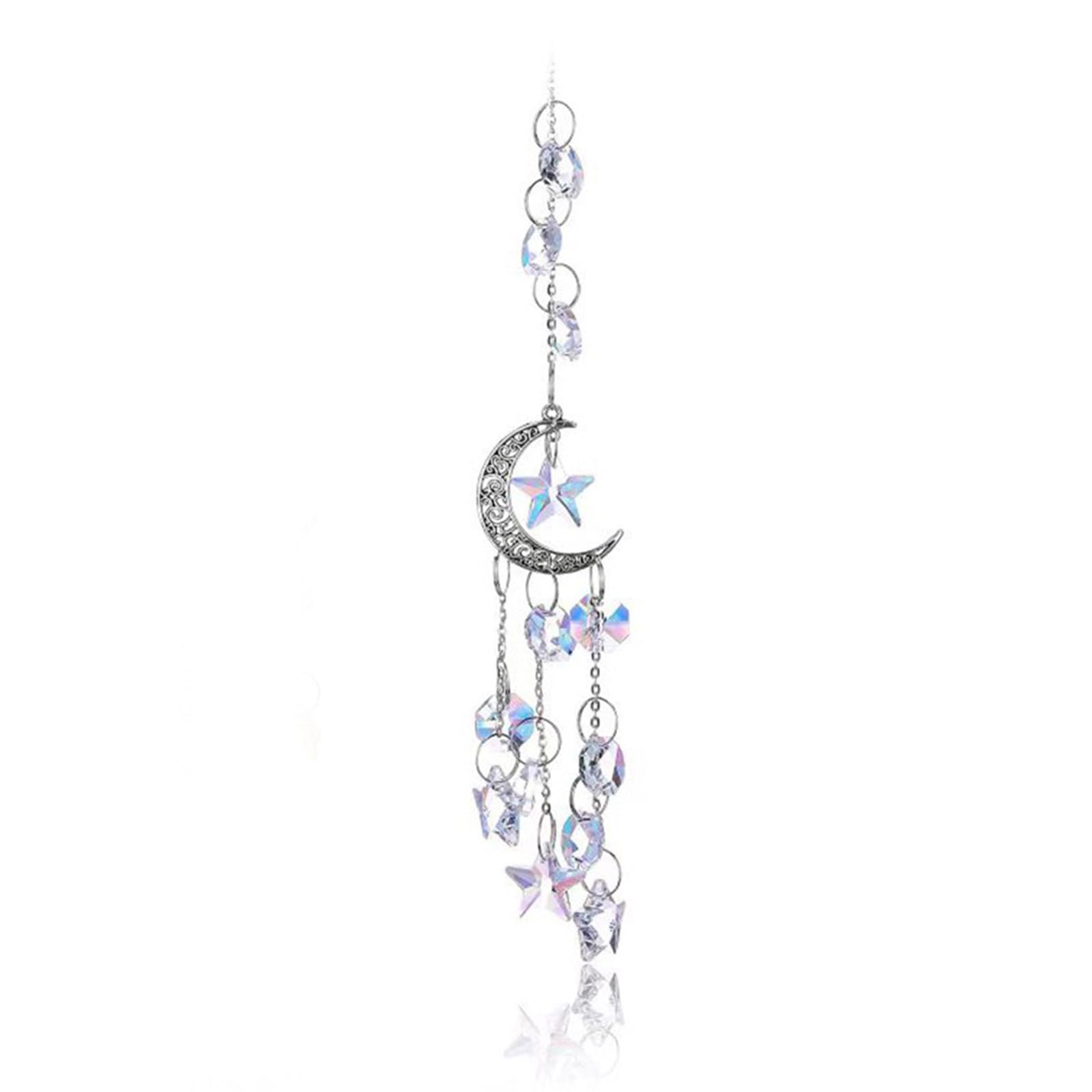 Artistic and Star Window Hanging Crystal Craft Suncatchers for Home Decors Sunlight Refracting Room Accent and Star Window Hanging Crystal Decors