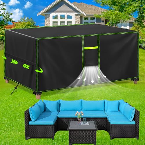 Housse pour meubles de jardin 270x180x89 cm bâche de protection rectangulaire - 2