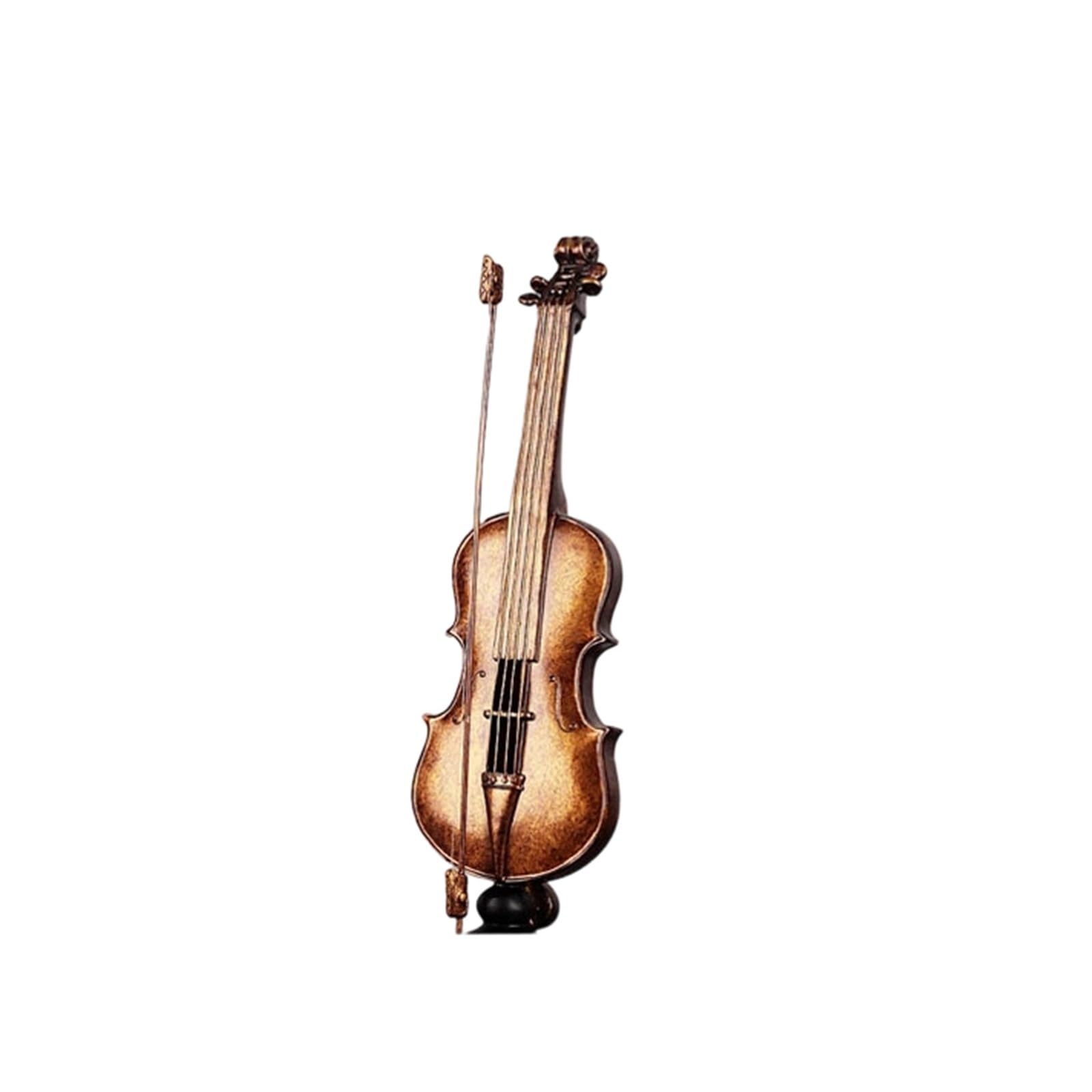 ZXFJYUIP Vintage Violin And Saxophone Musical Instrument Ornaments For Study Office And Home Decor(Violin)