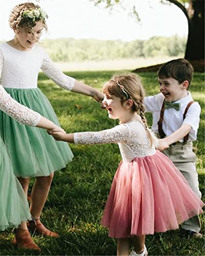 image for 2Bunnies Girl Peony Lace Back A-Line Straight Tutu Tulle Party Flower 