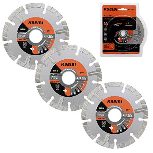 Black Friday 🔥 KSEIBI 642146 Premium Wet Diamond Saw Blade 4 1/2 Inch Turbo Rim T Type Tile Cutting Tools for Concrete Masonry Granite Porcelain Stone Ceramic Brick Cutting Wheels for Angle Grinder Tool (3) Black Friday - 50% OFF KSEIBI 642146 Premium Wet Diamond Saw Blade 4 1/2 Inch Turbo Rim T Type Tile Cutting Tools for Concrete Masonry Granite Porcelain Stone Ceramic Brick Cutting Wheels for Angle Grinder Tool (3)