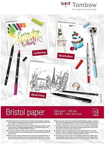Tombow - Bristol Paper | Glossy White Surface Paper for Dry and L...