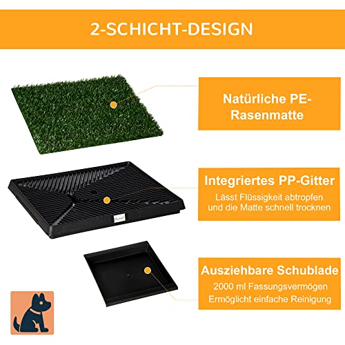 PawHut Welpentoilette Hundetoilette Hundeklo Welpen Hunde WC Kunstgras 51x63cm