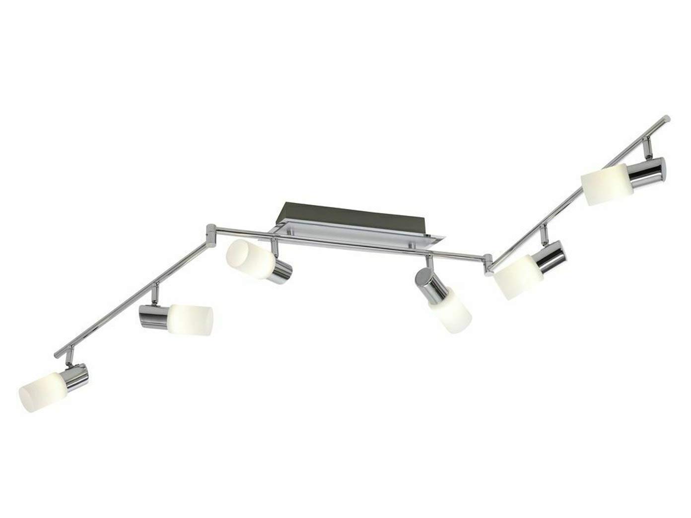 Trio Leuchten Lampada A Barra Con 6 Spot, Alluminio Trio 821410605 Clapton Faretto LED, 6x4.5 W, Cromo, 150 cm 5 W, Unica
