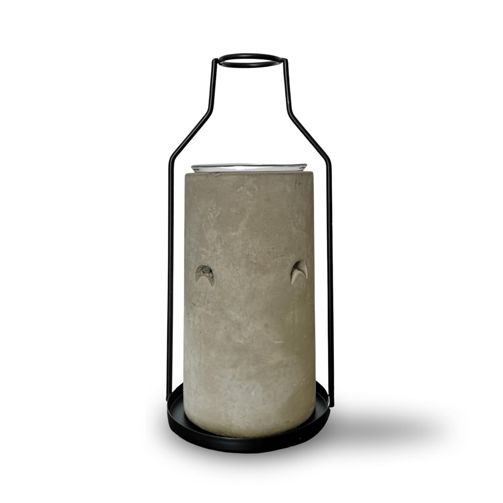 Zen'Arôme Fragrance Burner Inspiration Una - Wax Melting Burner and Scented Wax Diffuser - Essential Oil Diffuser and Room Fragrance - Cement and Metal Candle Holder - Height: 18 cm