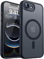 FIT IT Capa Magnética para iPhone 16e, Compatível com MagSafe, TPU Slim, Proteção para Câmera, Transparente (Preto)
