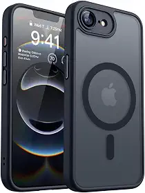 FIT IT Capa Magnética para iPhone 16e, Compatível com MagSafe, TPU Slim, Proteção para Câmera, Transparente (Preto)