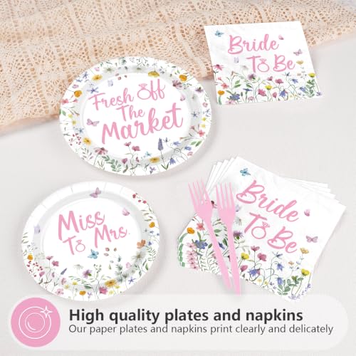 96Pcs Wildflower Bridal Shower Party Supplies for Wedding Serves 24 by Greencian - Used condition - Image 6