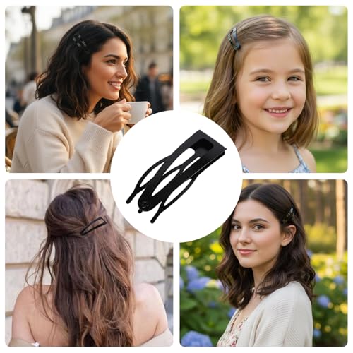 30 pinzas de cabello metal negro doble agarre miniatura 4