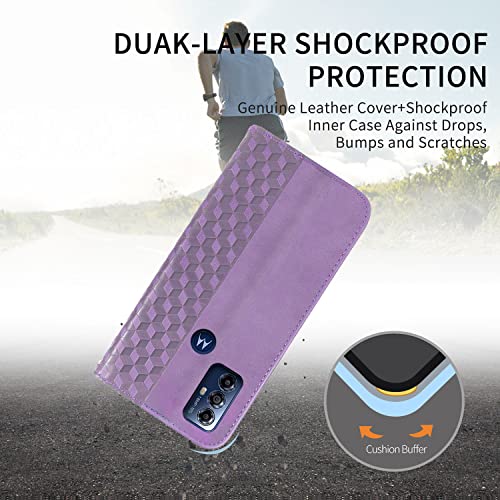 Image of Wallet Case for Moto G Play (2023) 6.5 inch - Motorola G Flip Case [Strong Magnetic] PU Leather Folio Case with Card Holder Kickstand Protective Phone Cover - Purple